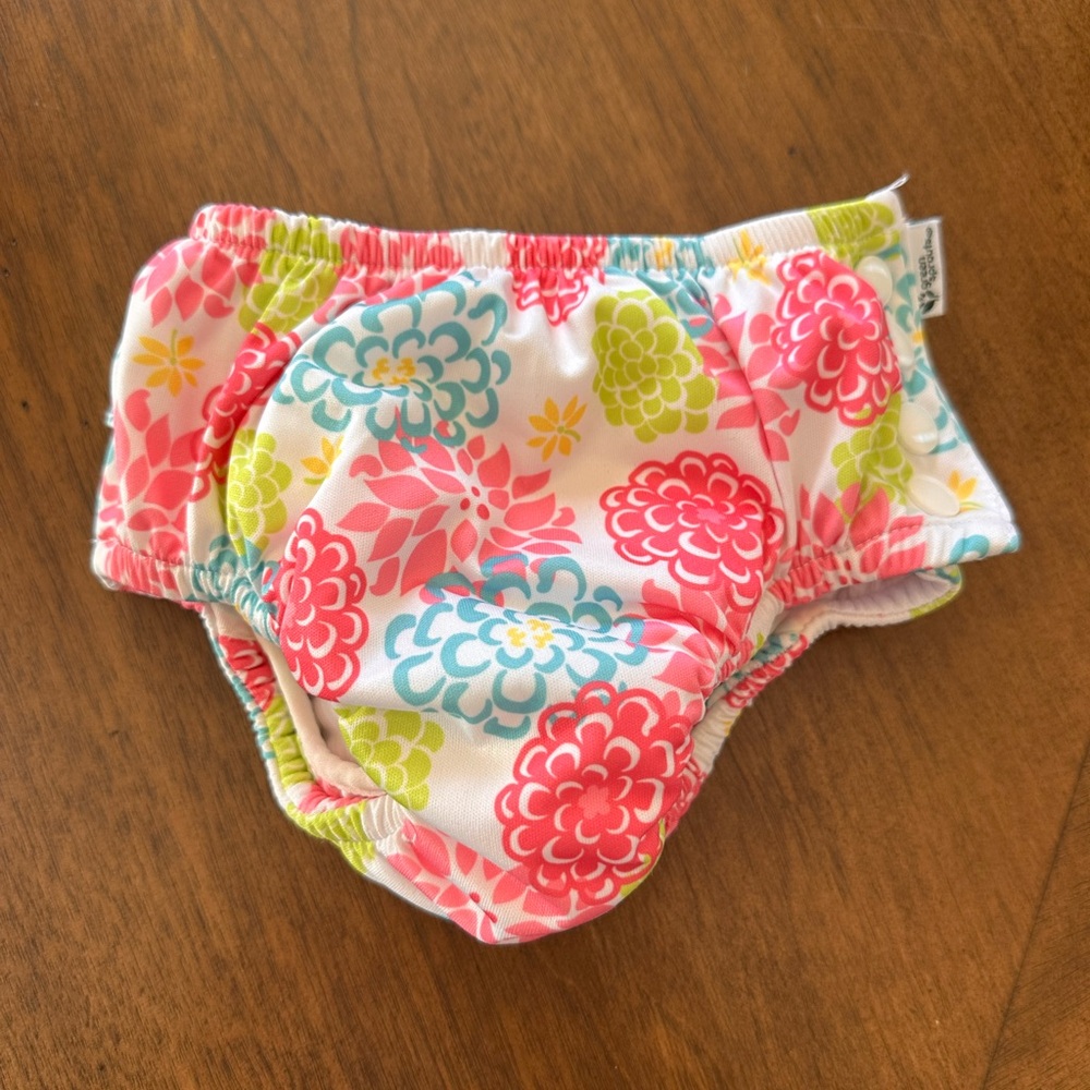 Reusable Floral Swim Diaper - Pink, Blue & Green
